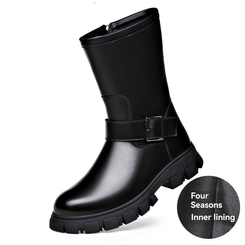 Mens  Boots | Black Leather Biker Boot Mens Boots