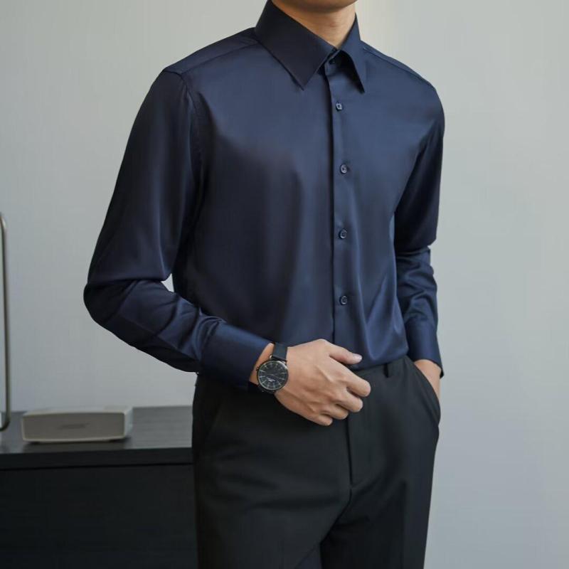 Mens  Essentials | Black Slim Fit Smart Shirt Clothing Essentials