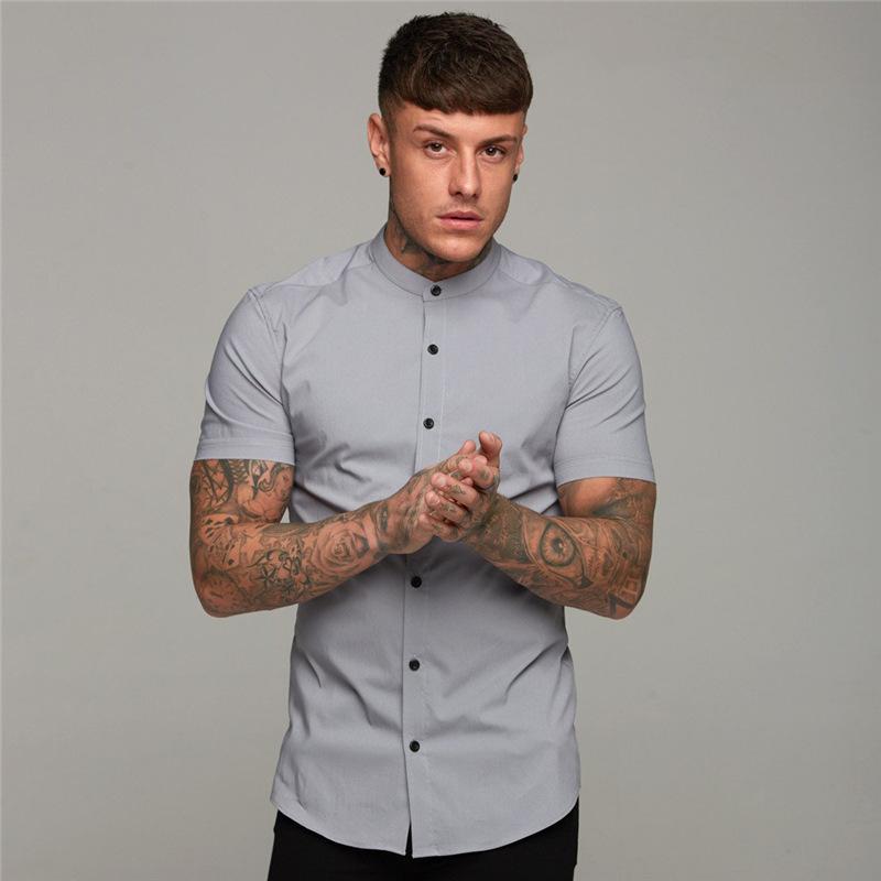 Mens  Essentials | Pink Muscle Fit Stretch Textured Shirt Clothing Essentials