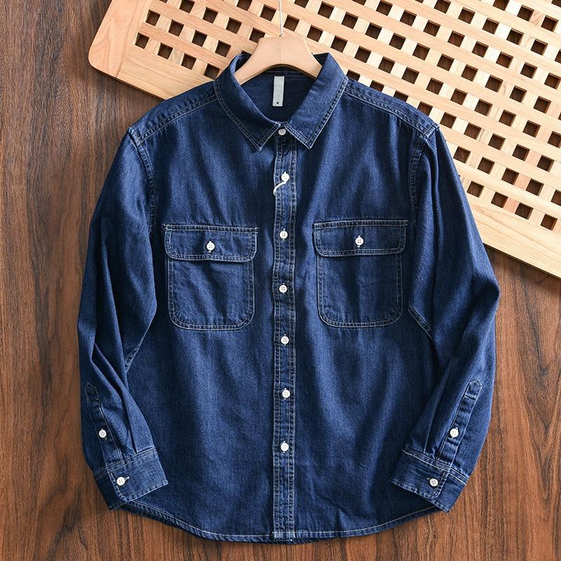 Mens  Shirts | Blue Regular Fit Denim Overshirt Clothing Essentials