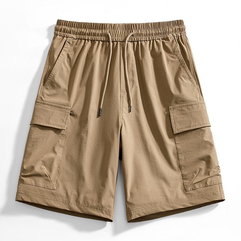 Mens  Shorts | Beige Regular Fit Linen Blend Cargo Shorts Clothing Mens