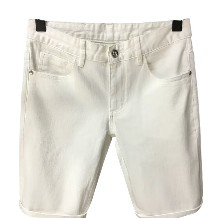 Mens  Shorts | White Skinny Fit Denim Shorts Clothing Mens