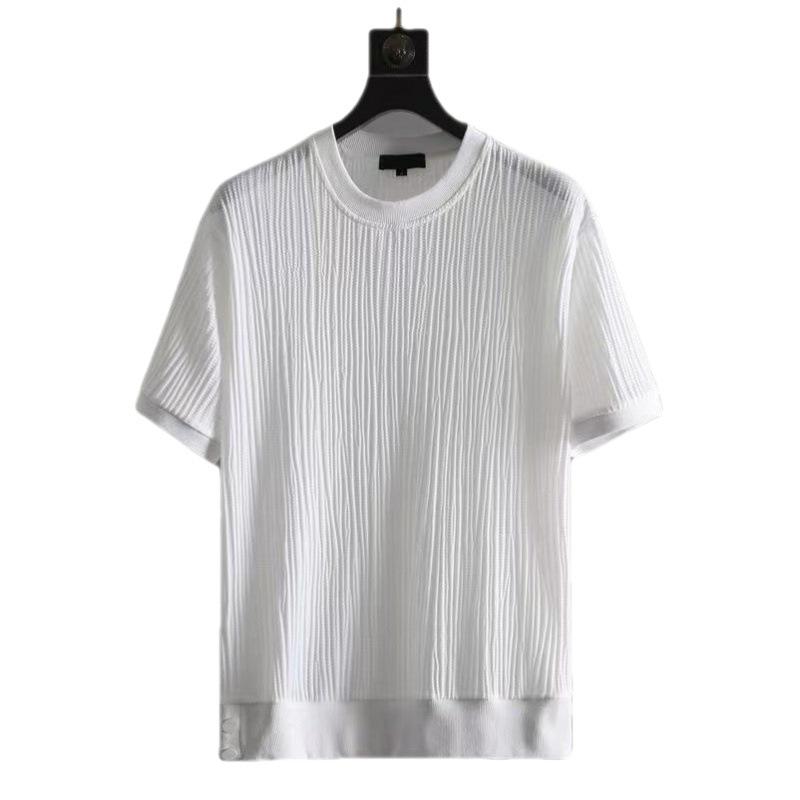 Mens  T-Shirts & Vests | White Muscle Fit Stretch Knit T-Shirt Clothing Mens