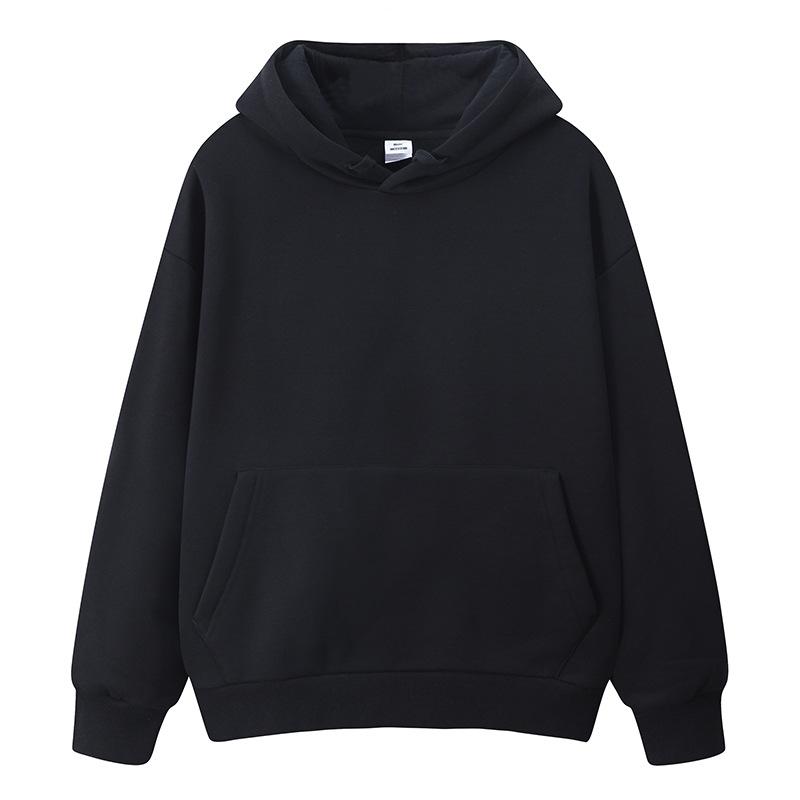 Mens  Tops | Black Regular Fit Essential Hoodie Clothing Essentials