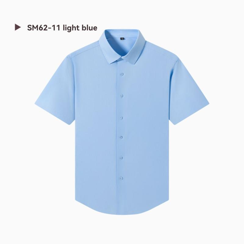 Mens  Tops | Blue Slim Fit Short Sleeve Shirt Clothing Mens