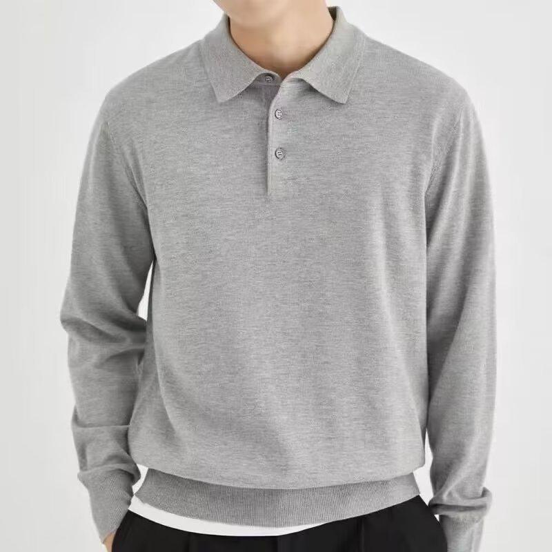 Mens  Tops | Grey Slim Fit Knit Polo Jumper Clothing Jumpers & Cardigans