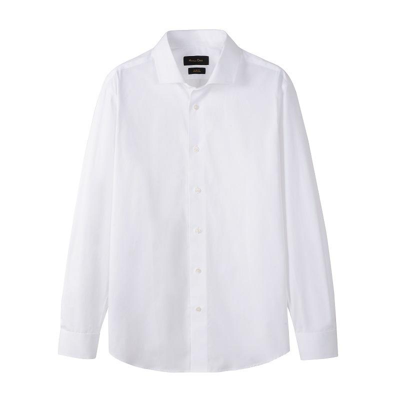 Mens  Tops | White Slim Fit Grandad Collar Shirt Clothing Mens