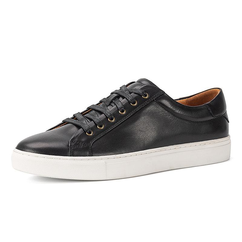 Mens  Trainers | Navy Leather Lace Up Trainers Mens Mens