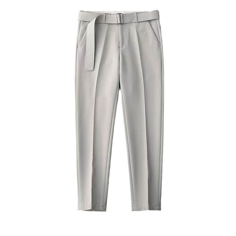 Mens  Trousers | Beige Slim Fit Belted Chino Trousers Chinos Chinos