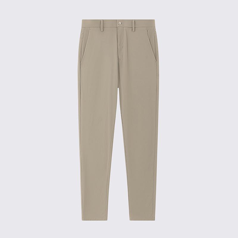 Mens  Trousers | Beige Slim Fit Waffle Textured Trousers Clothing Mens