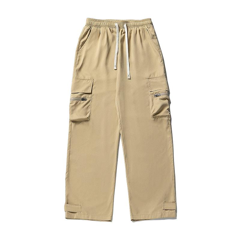 Mens  Trousers | Black Regular Fit Zip Cargo Trousers Cargos Cargos