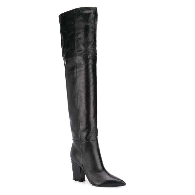 Womens  Boots | Brown Leather Thigh High Heeled Boots Boots Boots