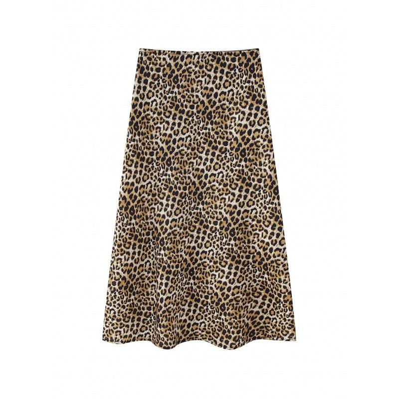 Womens  Co-Ord Sets | Brown Leopard Pencil Ribbed Maxi Skirt Clothing Co-Ord Sets