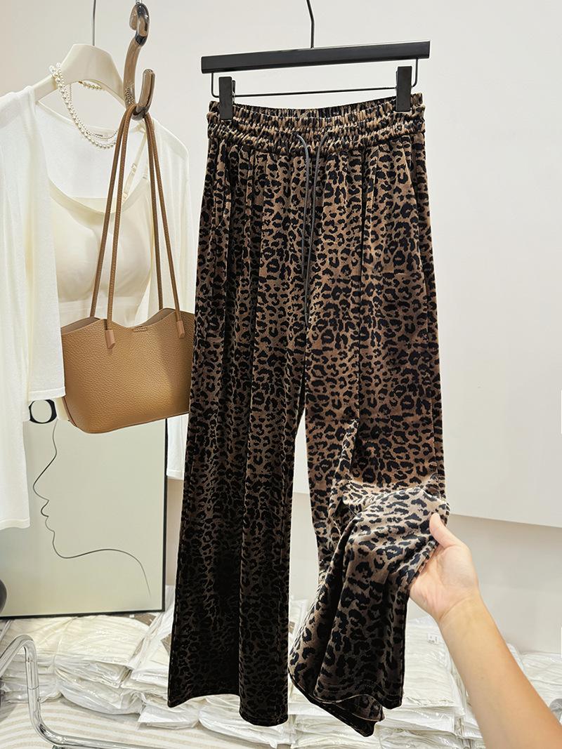 Womens  Co-Ord Sets | Plus Brown Leopard Print Wide Leg Trousers Clothing Co-Ord Sets