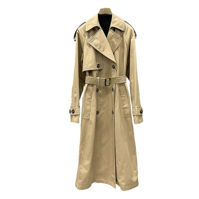 Womens  Coats & Jackets | Beige Double Collar Belted Trench Coat Clothing Coats & Jackets