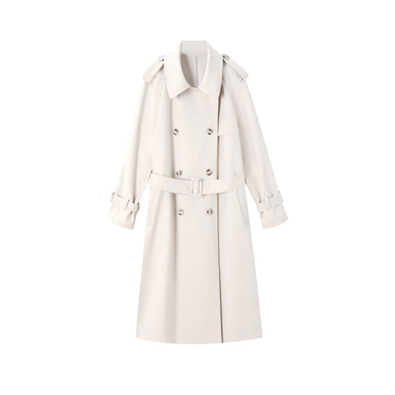 Womens  Coats & Jackets | Beige Tie Cuff Belted Trench Coat Clothing Coats & Jackets