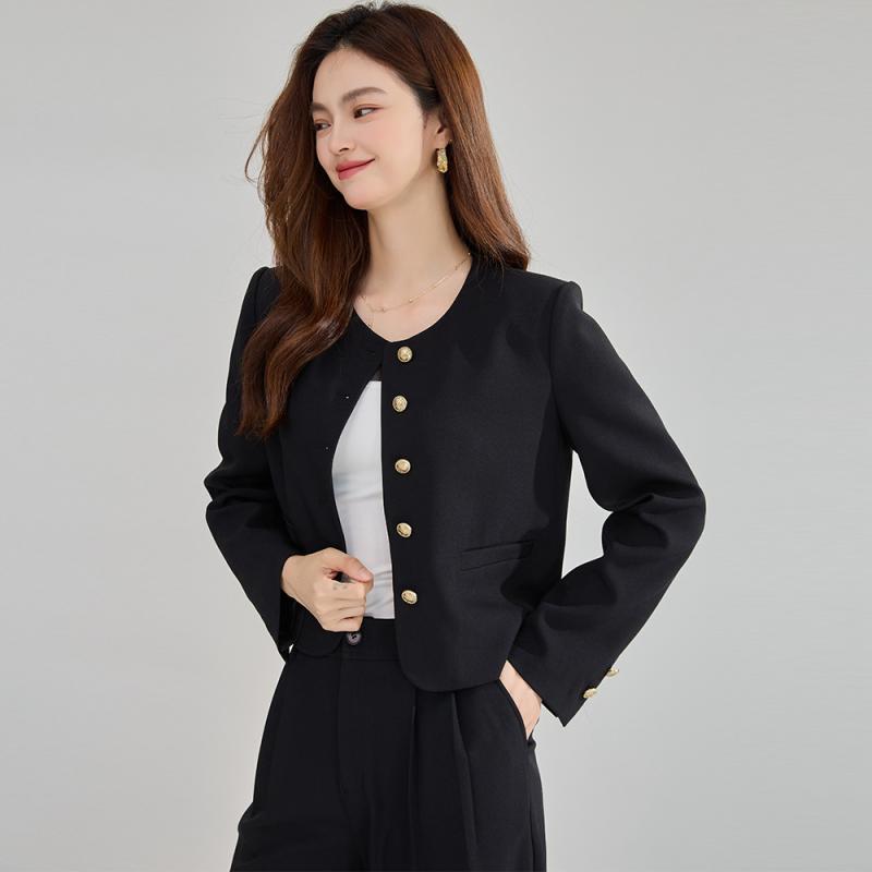 Womens  Coats & Jackets | Black Tailored Buttoned Jacket Blazers Blazers