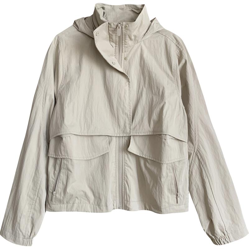 Womens  Coats & Jackets | Cream Zip Front Anorak Jacket Clothing Coats & Jackets