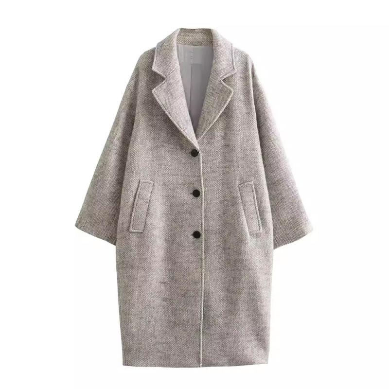 Womens  Coats & Jackets | Grey Button Up Longline Coat Clothing Coats & Jackets