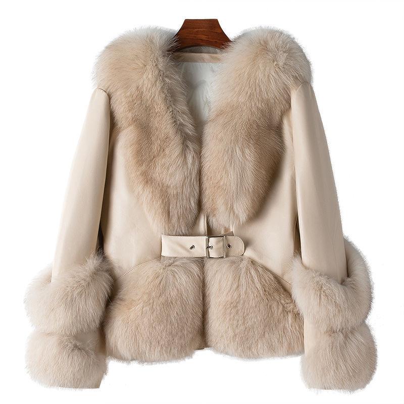 Womens  Coats & Jackets | Stone Faux Fur Belted Biker Jacket Clothing Coats & Jackets