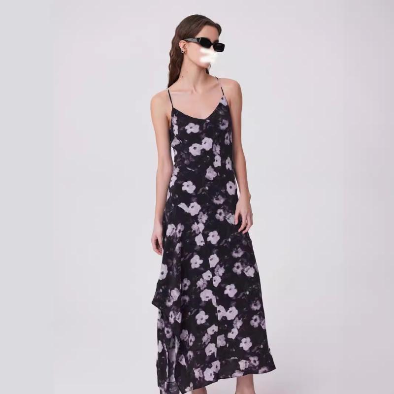 Womens  Dresses | Black Sequin Floral Slip Maxi Dress Clothing Dresses