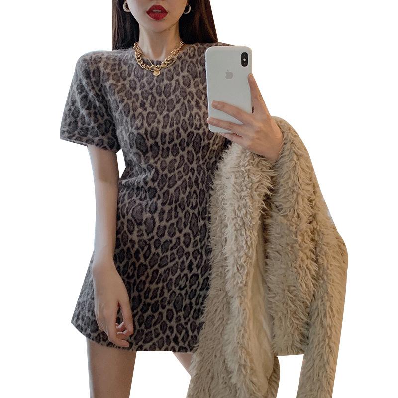 Womens  Dresses | Brown Leopard Print T-Shirt Mini Dress Clothing Dresses