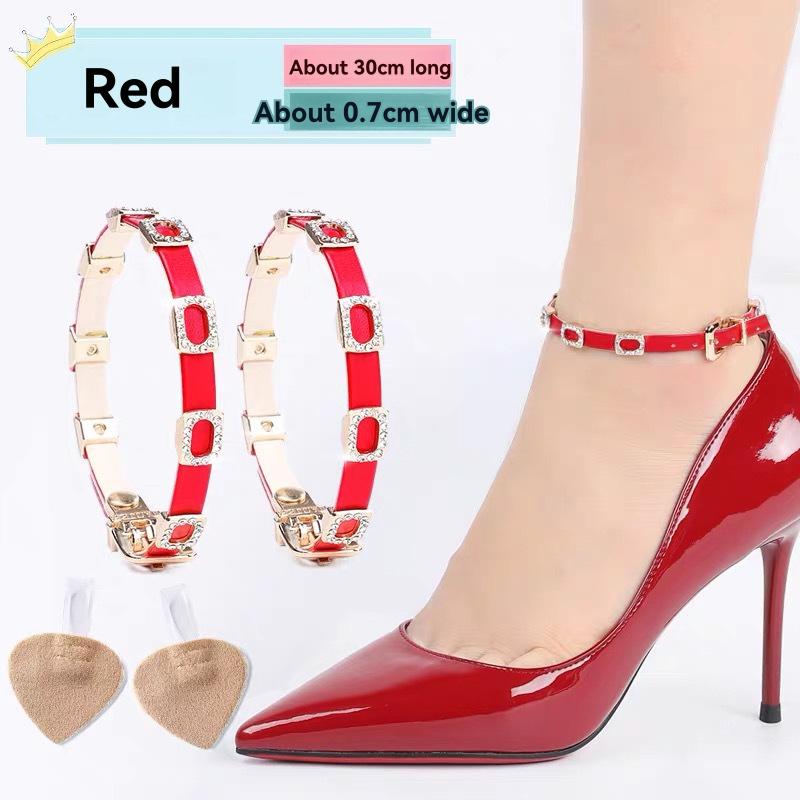 Womens  Heels | Red Ankle Strap Heeled Court Shoes Heels Heels