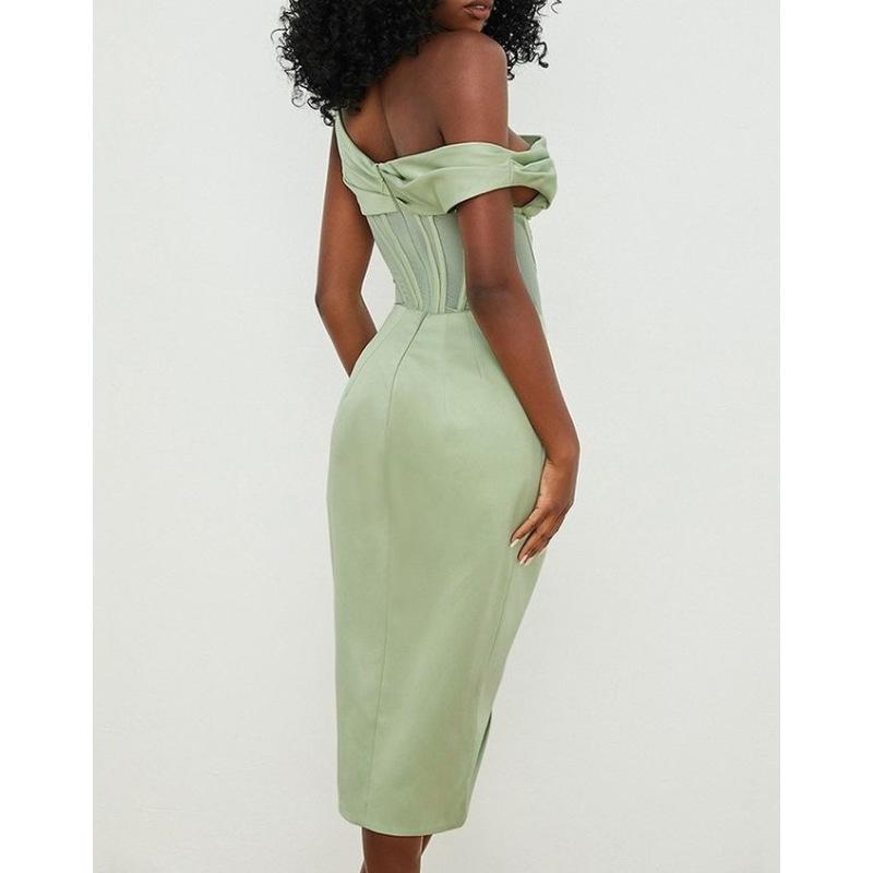 Womens  Jumpsuits & Playsuits | Light Green Bardot Jumpsuit Clothing Jumpsuits & Playsuits