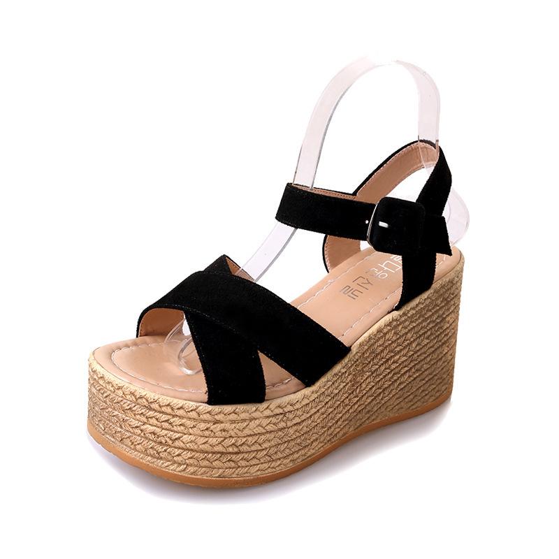 Womens  Sandals | Red Cross Strap Platform Sandals Heels Heels