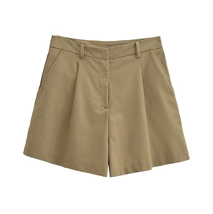 Womens  Shorts | Beige Cotton Tailored Short Clothing Shorts