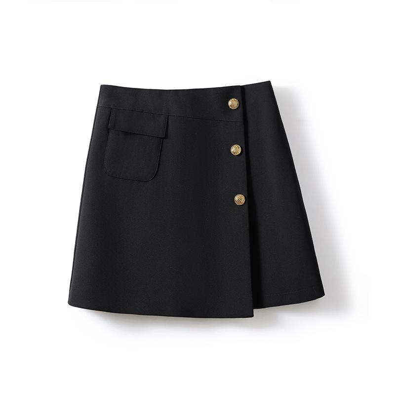 Womens  Shorts | Black Tailored Wrap Mini Skort Clothing Shorts