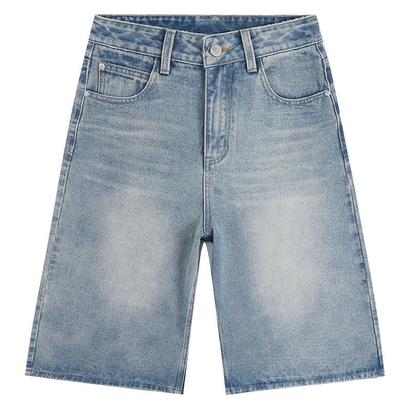 Womens  Shorts | Blue Denim Knee Length Shorts Clothing Shorts