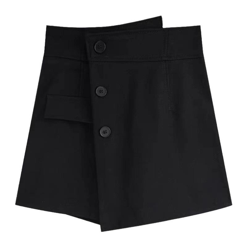 Womens  Skirts | Black Asymmetric Tailored Mini Skort Clothing Shorts