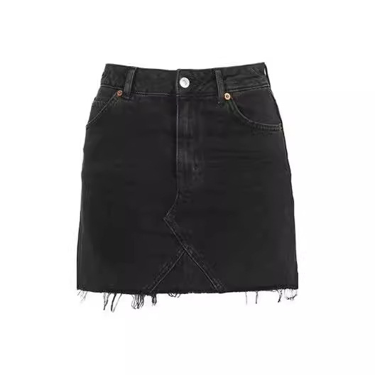 Womens  Skirts | Black Asymmetric Waist Denim Mini Skirt Clothing Skirts