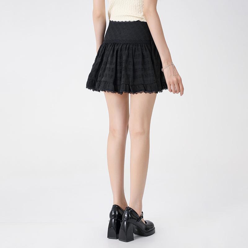 Womens  Skirts | Black Jacquard Bubble Hem Mini Skirt Clothing Skirts