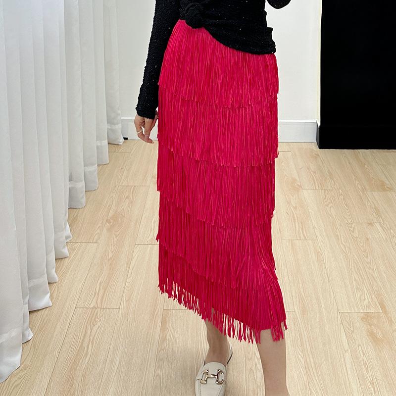 Womens  Skirts | Black Tassel Fringe Midi Skirt Clothing Skirts