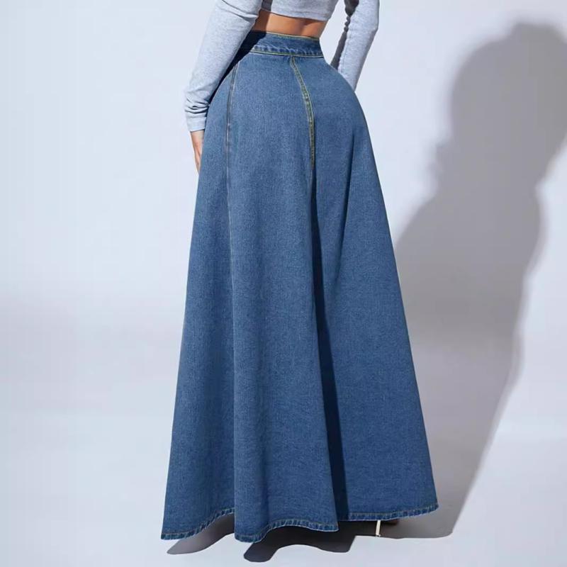 Womens  Skirts | Blue Denim Maxi Skirt Clothing Skirts