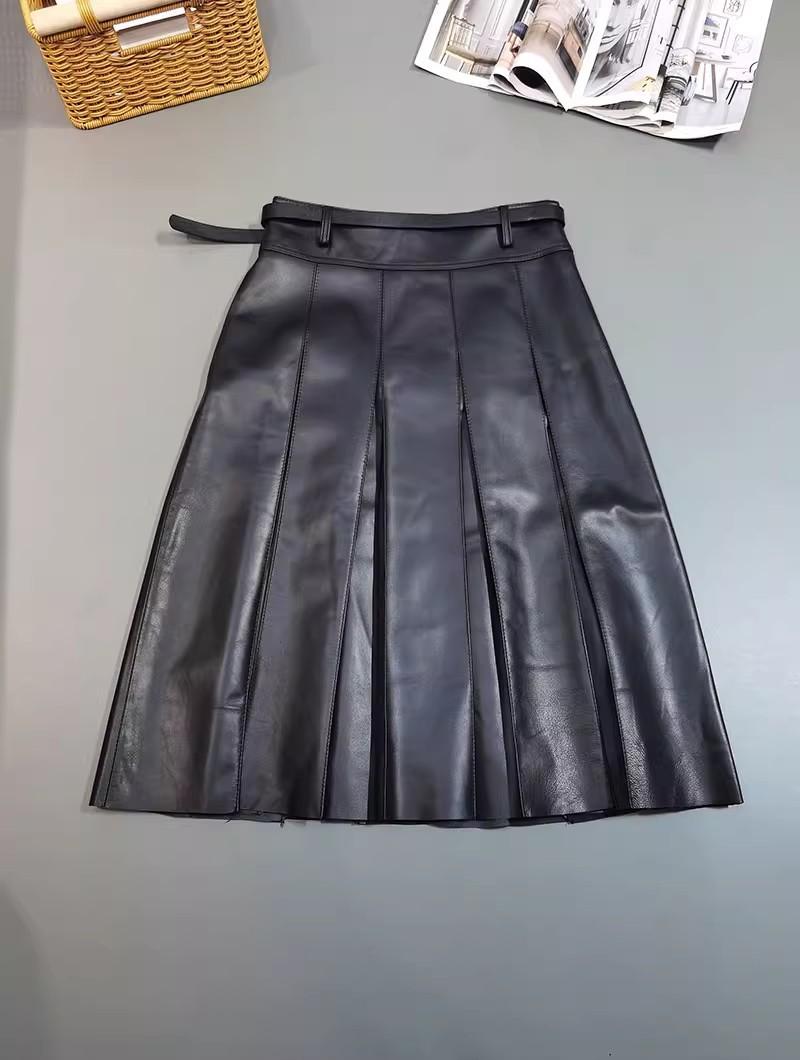 Womens  Skirts | Navy Faux Leather Pleated Midi Skirt Clothing Skirts