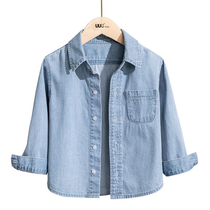 Womens  Tops & T-Shirts | Blue Denim Crop Shirt Blouses & Shirts Blouses & Shirts