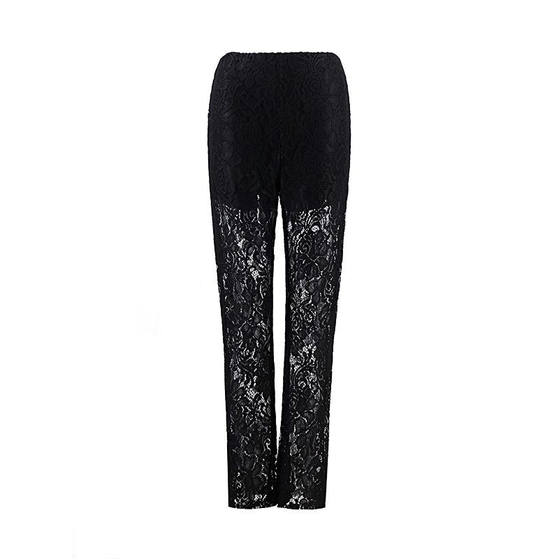 Womens  Trousers | Black Lace Flared Trouser Clothing Co-Ord Sets