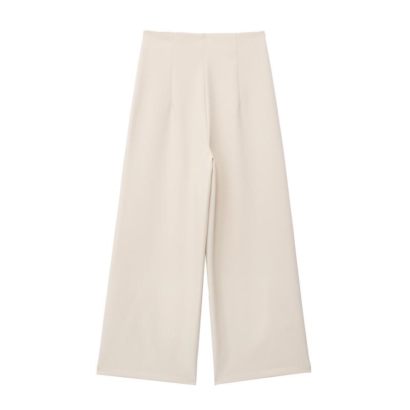 Womens  Trousers | Petite Cream Wide Leg Trousers Clothing Trousers