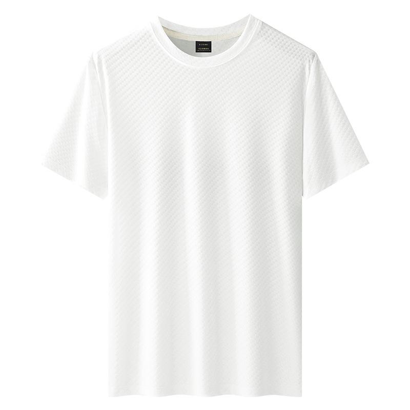 Mens  Tops | White Slim Fit Quilted T-Shirt Clothing Mens