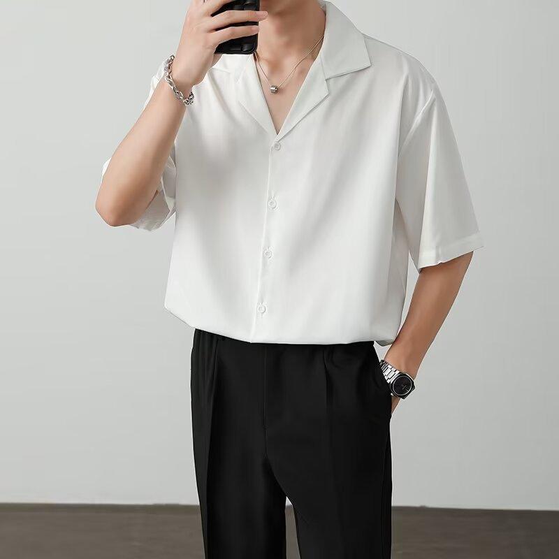 Mens  Shirts | White Regular Fit Seersucker Revere Shirt Clothing Essentials