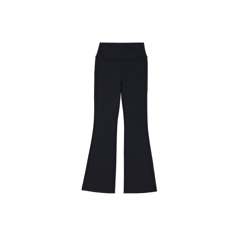 Womens  Trousers | Petite Black High Waisted Rib Flared Legging